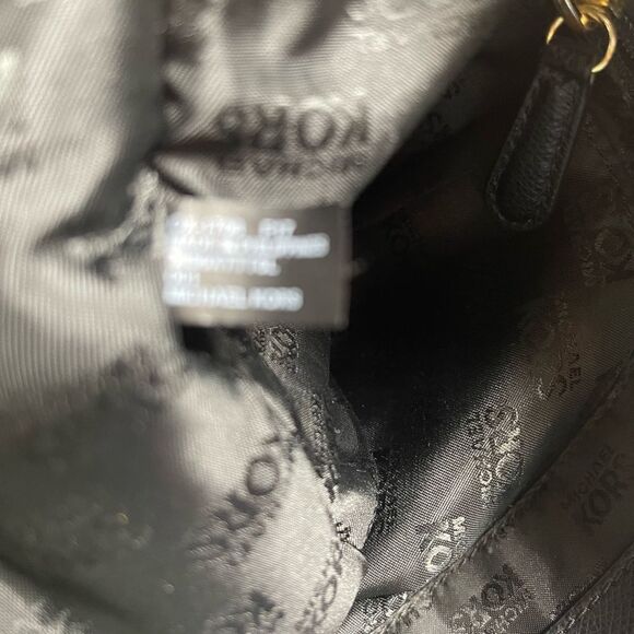 Michael Kors Jet Set  Leather Black textured Travel tote bag gold tone H… - Picture 14 of 16